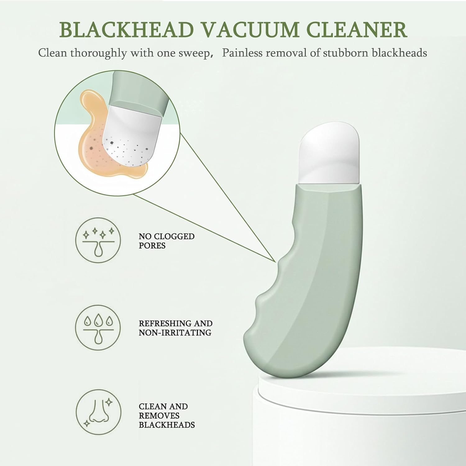 RIBHNXHI Blackhead Remover Tool Silicone Face Scraper for Deep Cleansing Skin Scrubber Facial Spatula Nose Blackhead Extractor Skin Care Beauty Tool for Men and Women Green image number 1