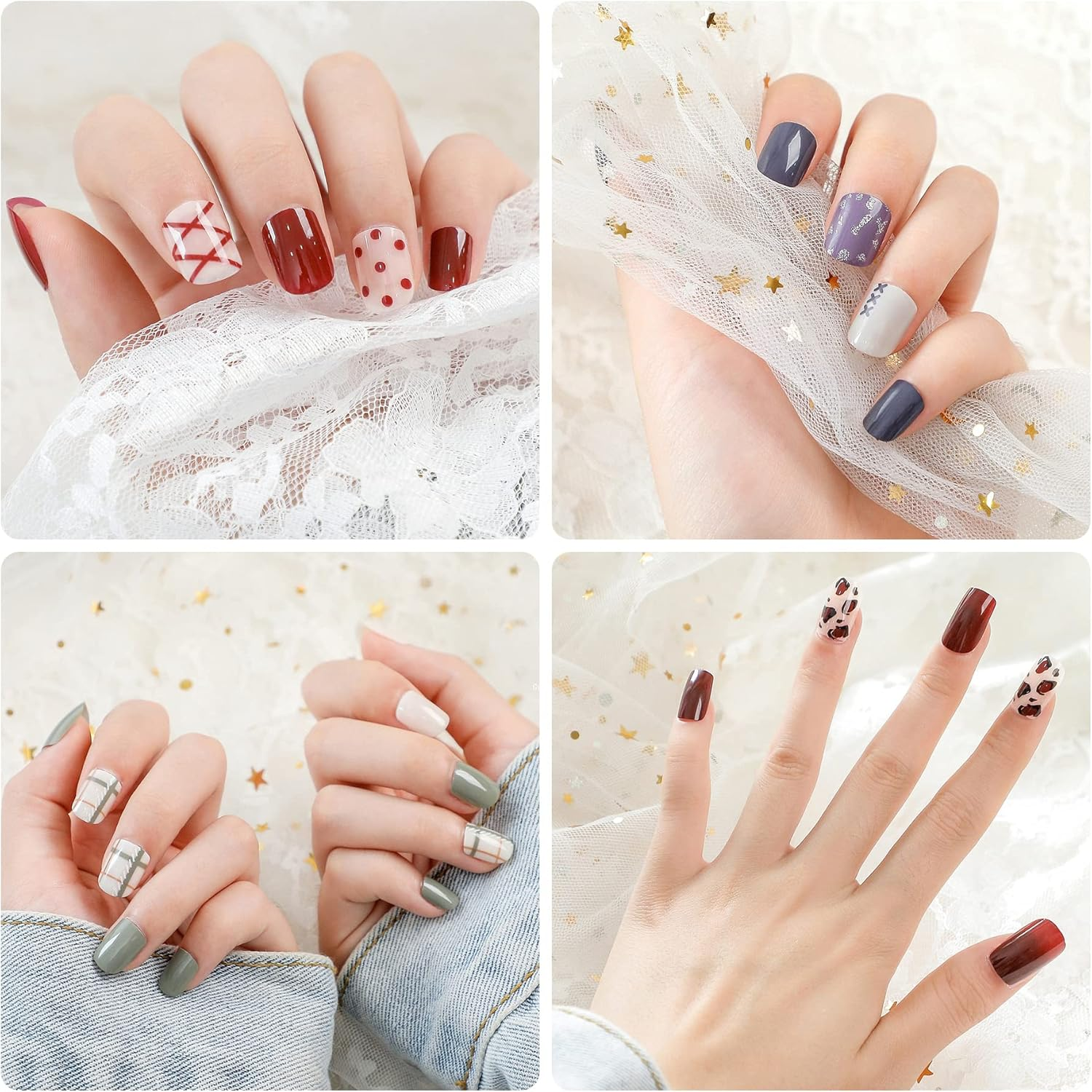 2 Set Double Sided Nail Stamper Clear Silicone Stamping Jelly with Scraper DIY Manicure Nail Art Tool image number 1