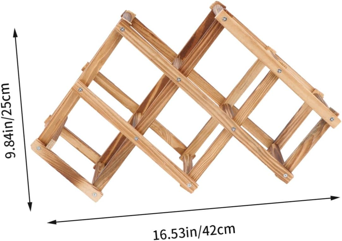 LIFKOME Foldable Wine Rack Modern Wine Holder Space-Saving Storage Shelf for Kitchen Bar Living Display Bottle Capacity Brown Geometric Design