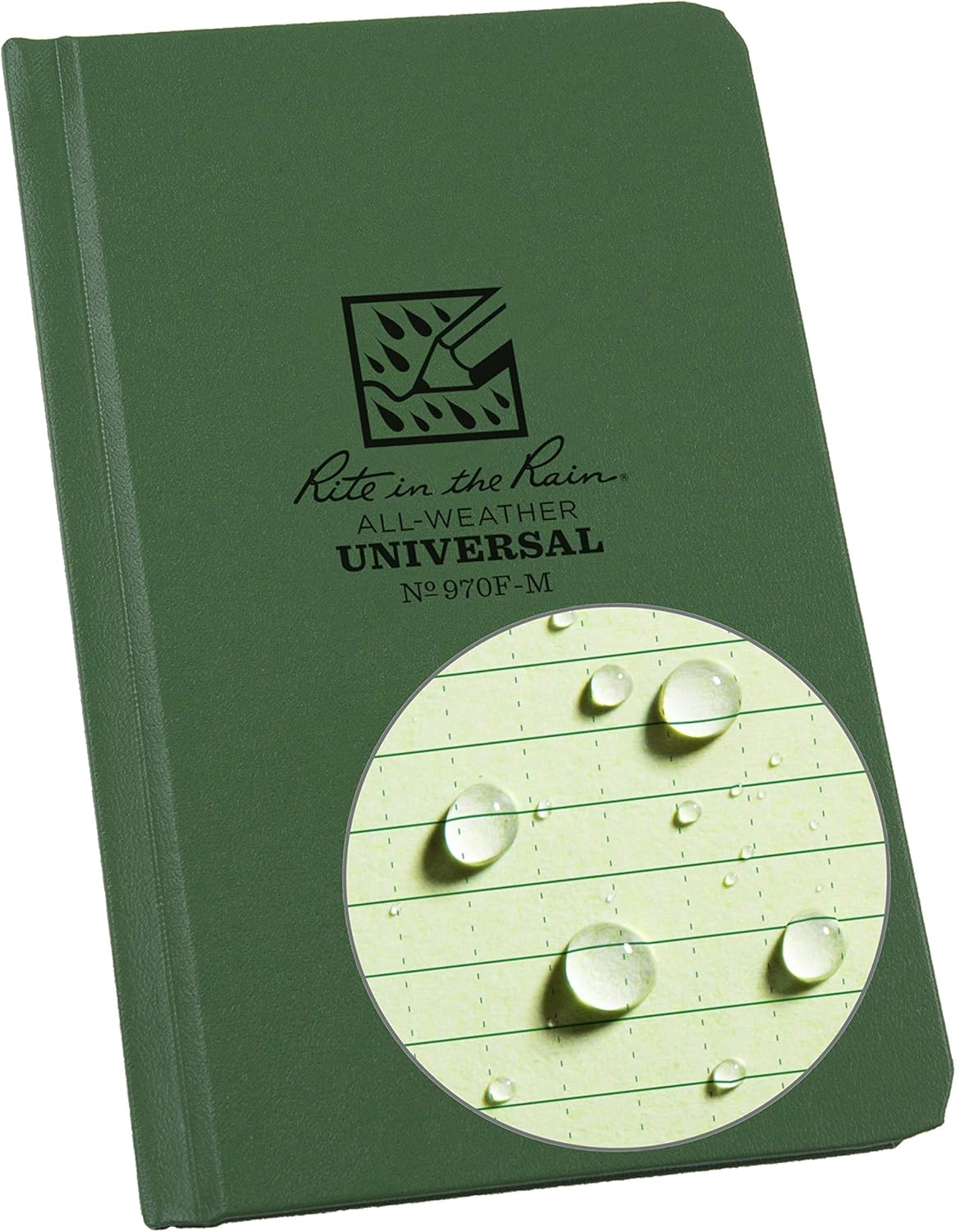 Rite in the Rain Weatherproof Hard Cover Notebook, 4.25" X 6.75", Tan Cover, Universal Pattern (No. 970TF-M)