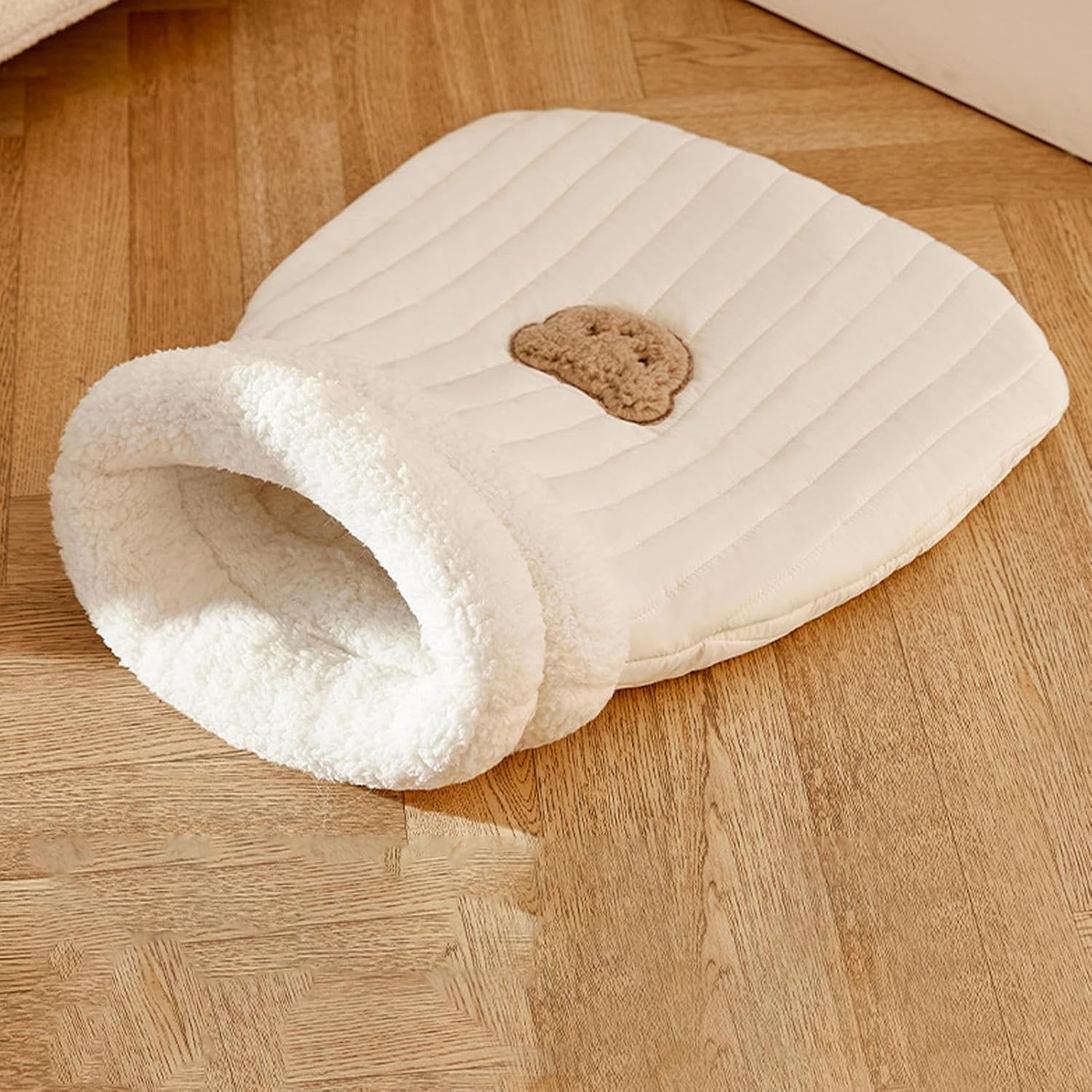 Cat Sleeping Bag, Cozy Cat Bed Cave Soft and Comfortable Design, Easy Access Sleeping Bag with Cute Bear Pattern for Cats and Small Dog image number 1