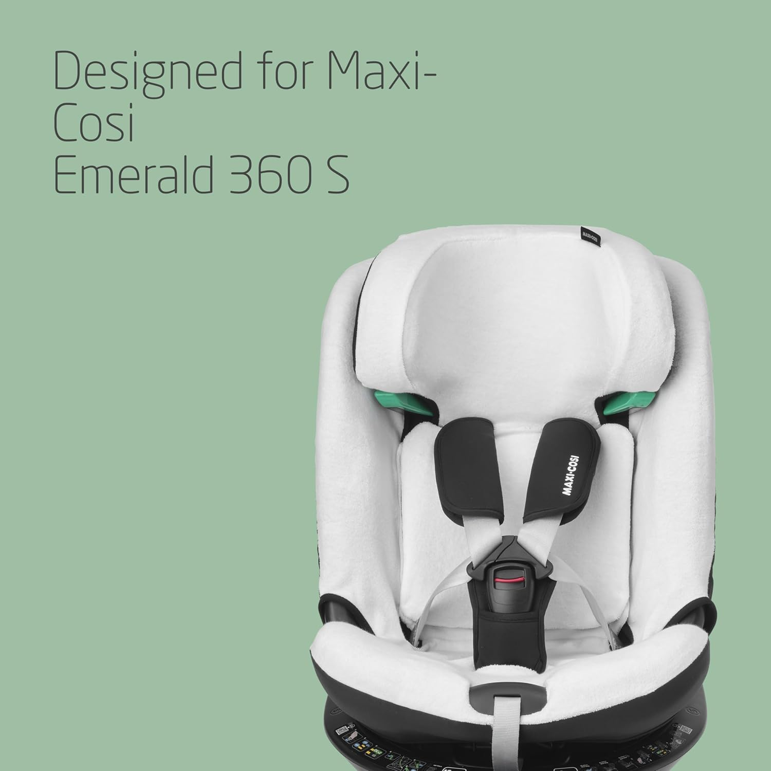 Maxi-Cosi Organic Cotton Car Seat Cover for Emerald 360 S, Baby Car Seat Cover, Soft, Breathable and Moisture-Absorbing Material, Machine Washable, Natural White image number 6