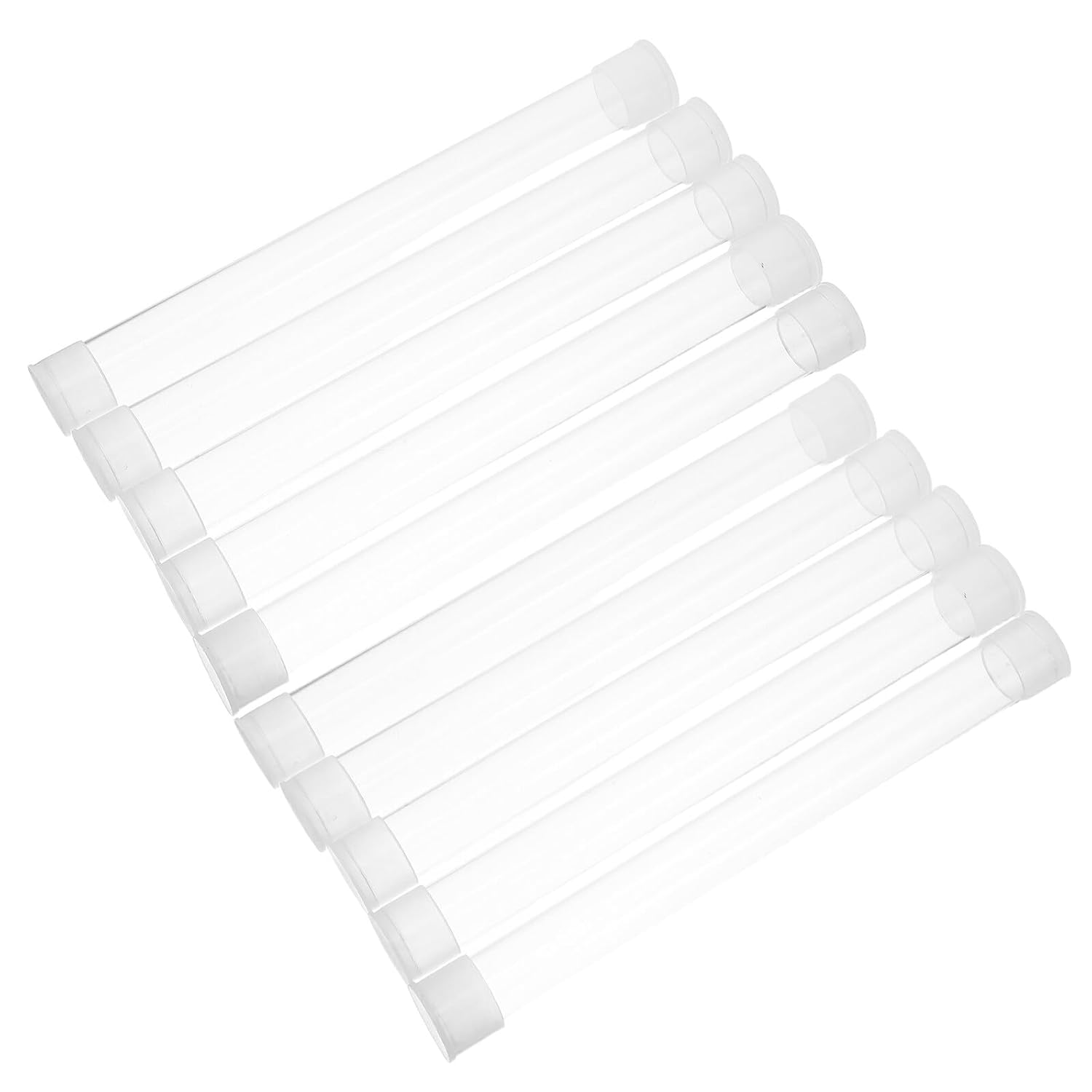 10Pcs Transparent Thermometer Protective Case round Tube Organizer for Thermometer Storage Splash-Resistant Portable Travel Needle Holder for Home and Clinic Use image number 2