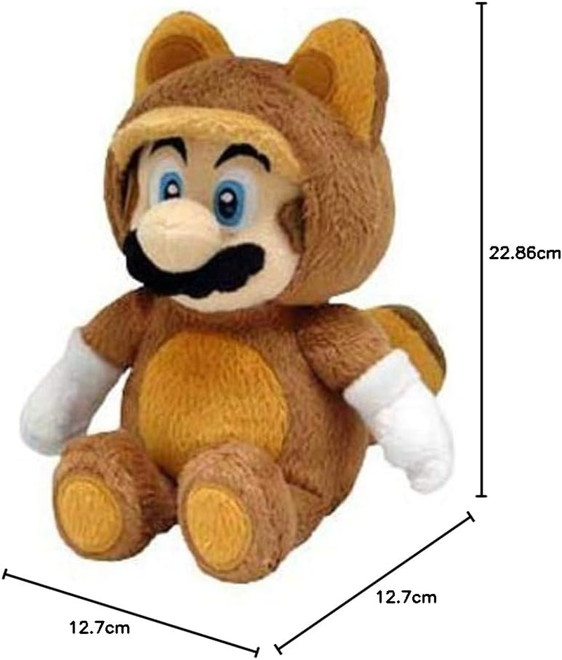 Little Buddy Toys Little Buddy Official Super Mario Plush Raccoon Tanooki Mario, 9-Inch image number 2