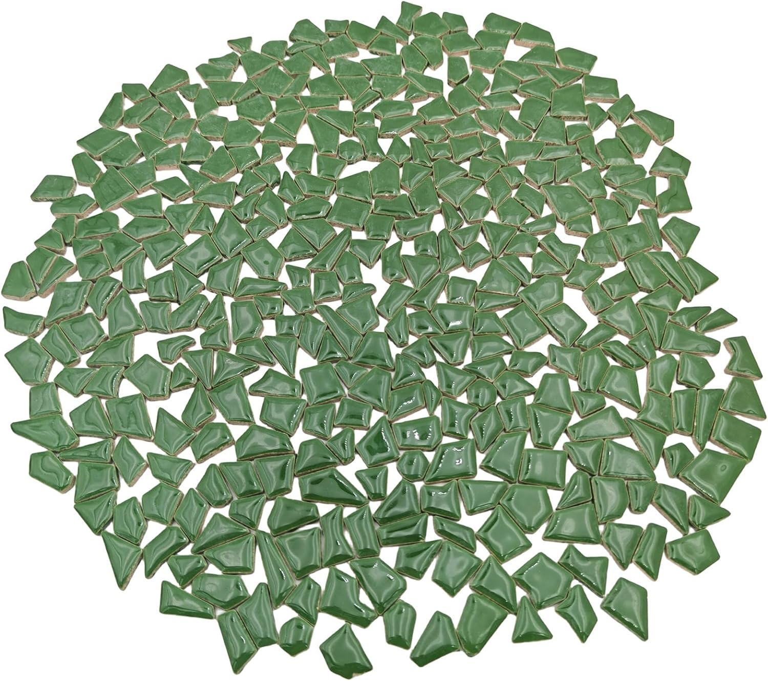 1.1LB Irregular Ceramics Mosaic Tiles, Mosaic Pieces Stones for DIY Mosaic Making Craft Hobby Arts Home Wall Decoration (Green) image number 3