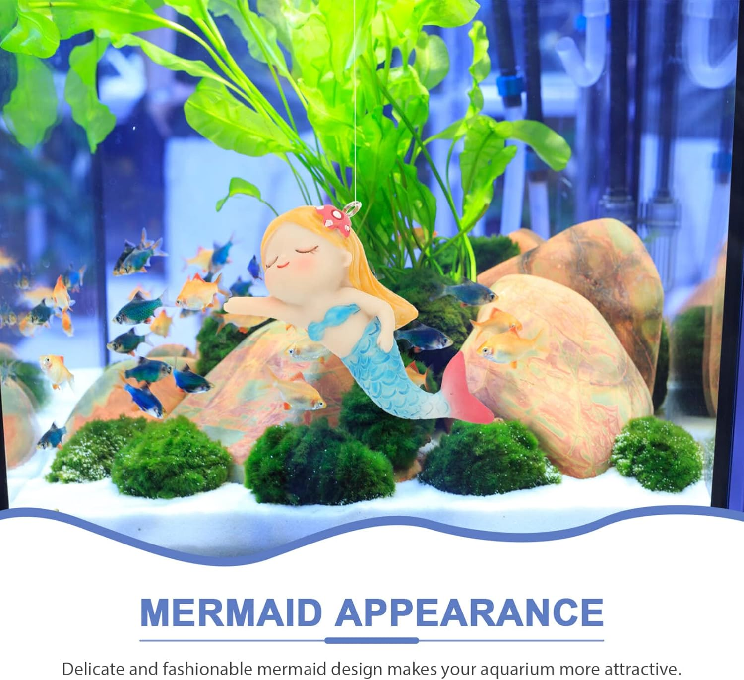 FRCOLOR Adorable Mermaid Figure Wear-Resistant Aquarium Toy Decorative Fish Tank Ornament image number 3