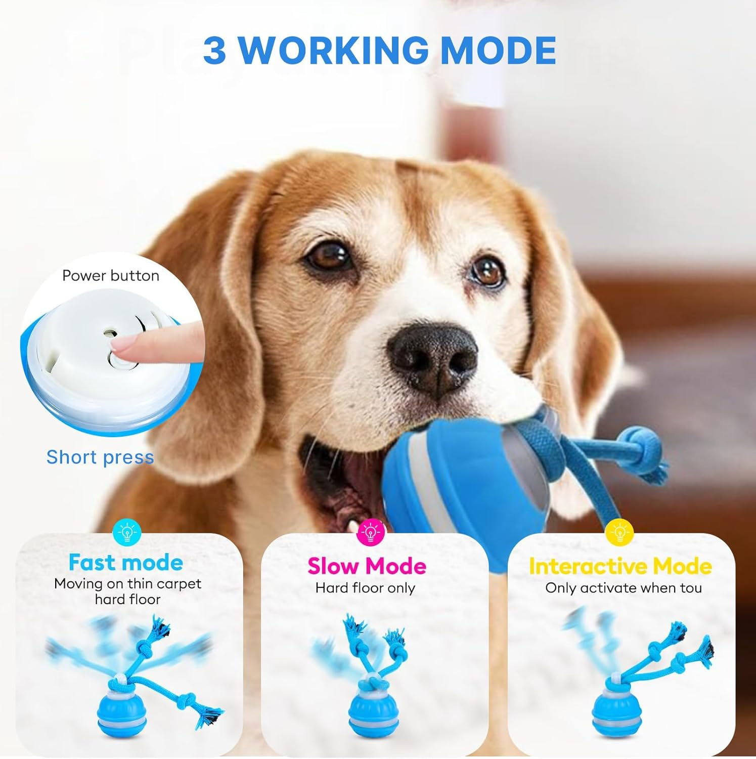 Velmoriah Interactive Dog Ball Toys, 2025 New Upgraded Motion-Activated Rolling Ball with Squeaky Sound & Stimulation, USB Rechargeable Bouncing Ball for Cat & Puppies & Medium Dogs image number 6