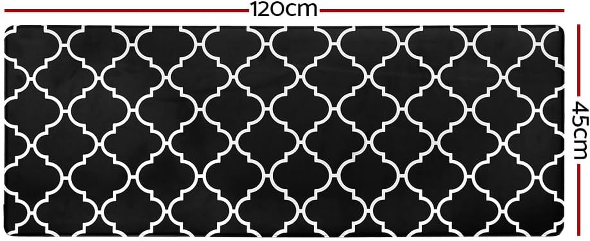 Artiss Kitchen Mats, 45 X 120Cm PVC Non-Slip Floor Rugs anti Fatigue Door Standing Mat, Waterproof Comfort Carpet for Living Room Bathroom Laundry Sink, Black image number 3