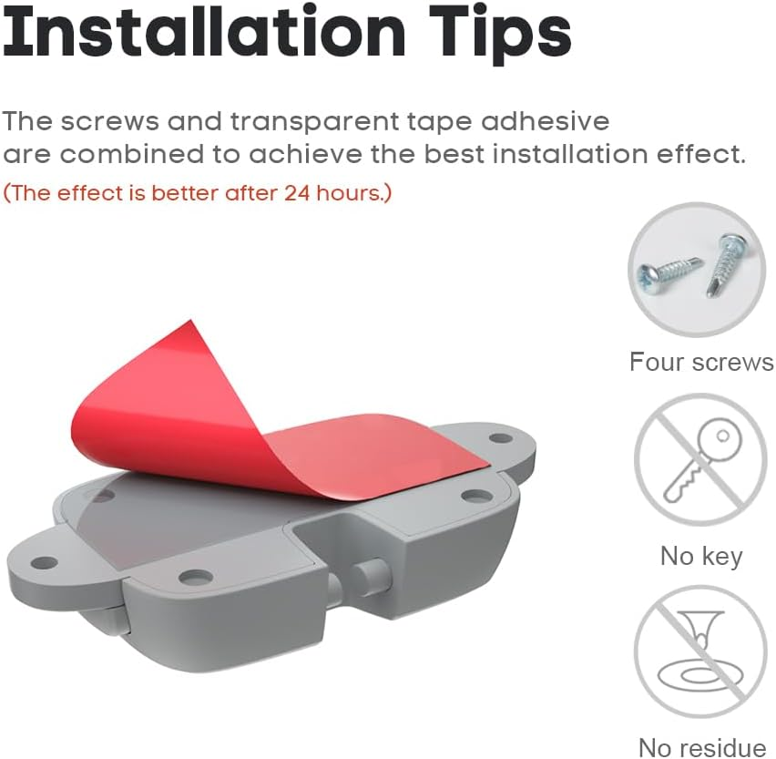EUDEMON 1 Pack Childproof Window Restrictor for Aluminum, Wooden, Metal Window Frames, Baby Safety Window Lock, Window Safety Locks for Toddlers & Pets, Easy to Install (Grey) image number 3