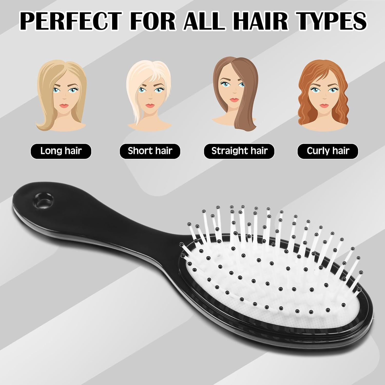 Jingmore 24 Pcs Volleyball Hair Brush Gifts for Girls Team Bulk Mini Detangling Hair Brushes and Bristles Plastic Combs Set for Volleyball Team Gifts Sport Players Party Favors image number 1