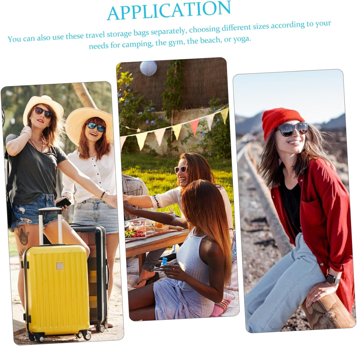 Minkissy 7Pcs Travel Essentials Organizer Packing Cubes Suitcase Organizer Bags Toiletry Bag Pouches for Camping Gym image number 2