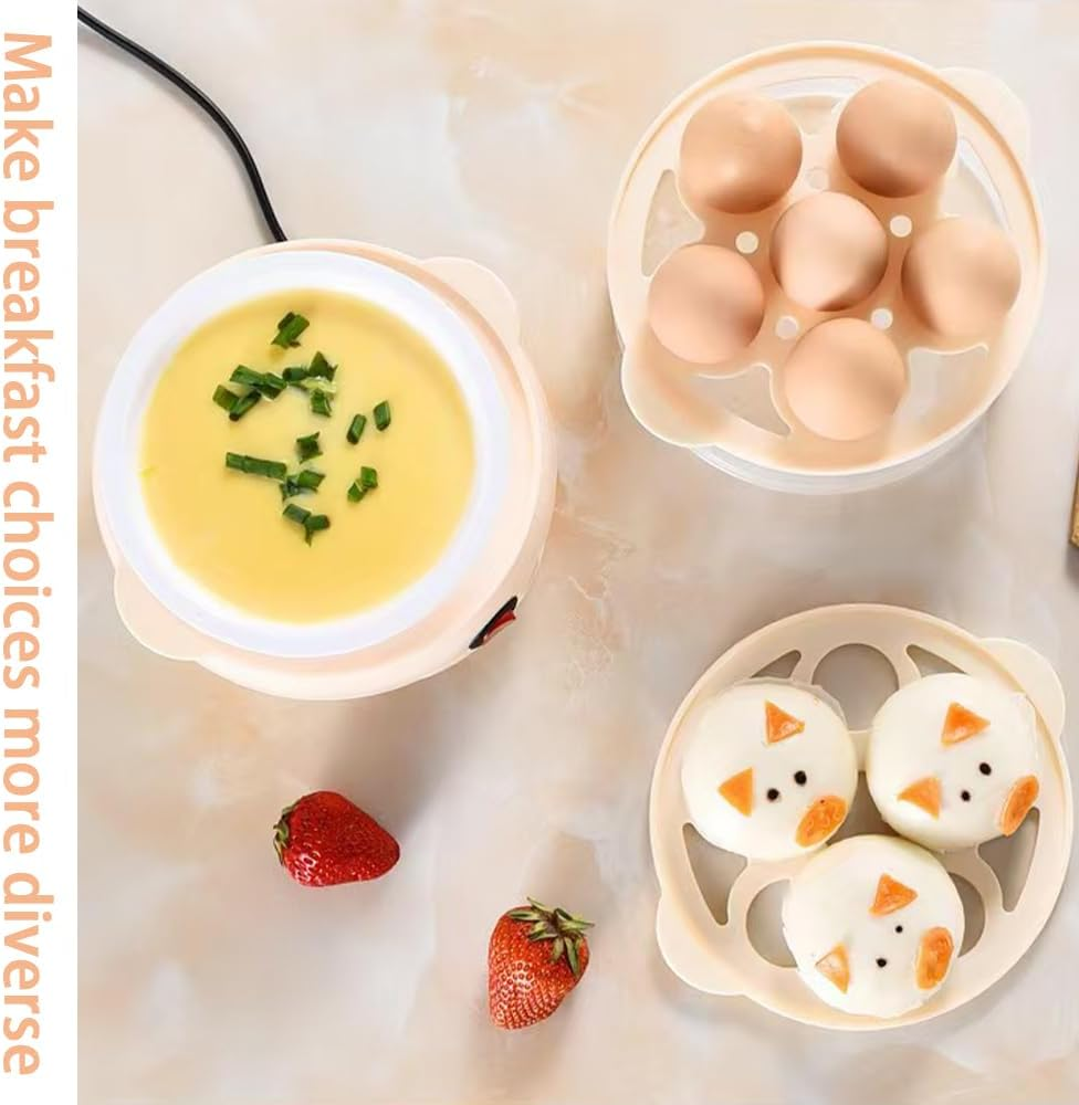 3 Tiers Egg Steamer, Double Layer Rapid Egg Cooker, Mini Egg Cooker Cooks 18 Eggs Perfectly with One-Button Operation for Vegetables Dumplings Buns with Automatic Shut Off, Noise Free (3 Tiers) image number 2