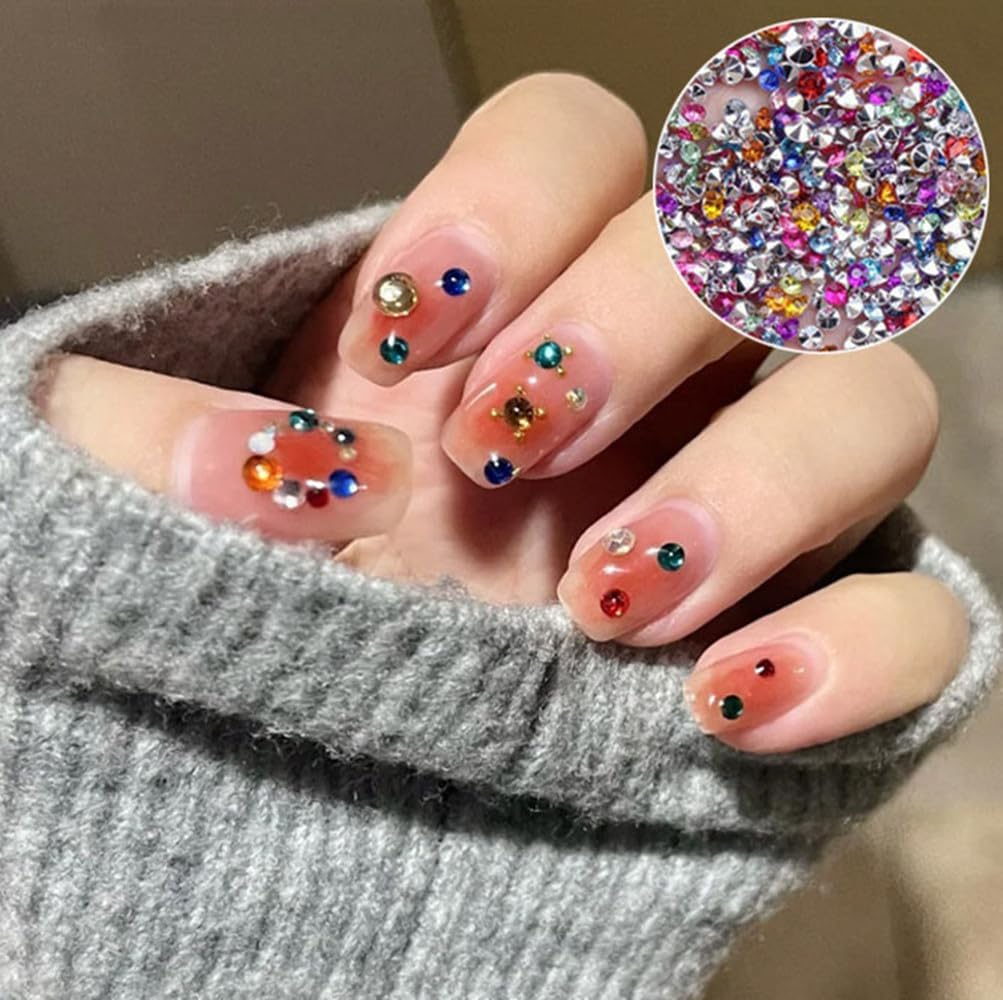 24000Pcs Nail Art Rhinestones, Betterjonny 24 Colors 2Mm round Nail Tip-Bottomed Rainbow Gems Set with Tweezers AB Glitter Rhinestone for Crafts Decoration and Jewelry Making image number 3