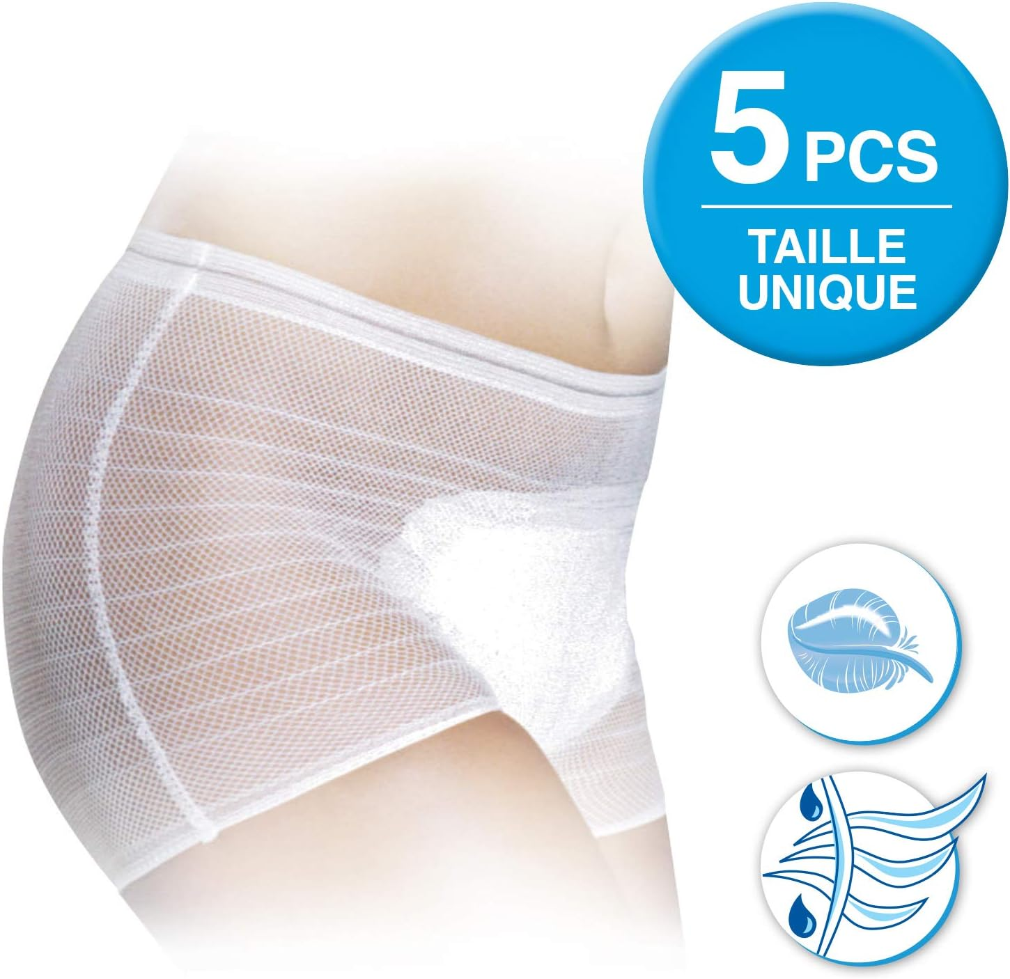 NUK Disposable Maternity Briefs &ndash; Stretchy Mesh Briefs &ndash; One Size &ndash; White &ndash; Pack of 5 image number 2
