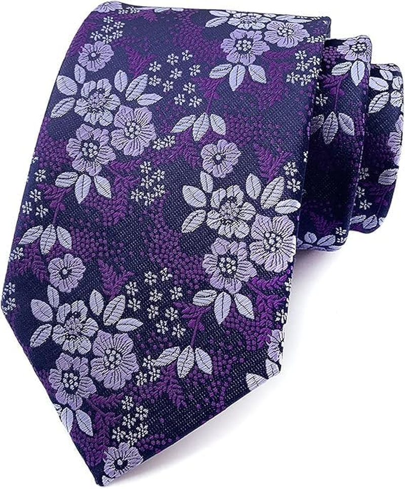 Mens Cravat Set Luxury Floral Pattern Wedding Necktie with Pocket Square Set image number 1