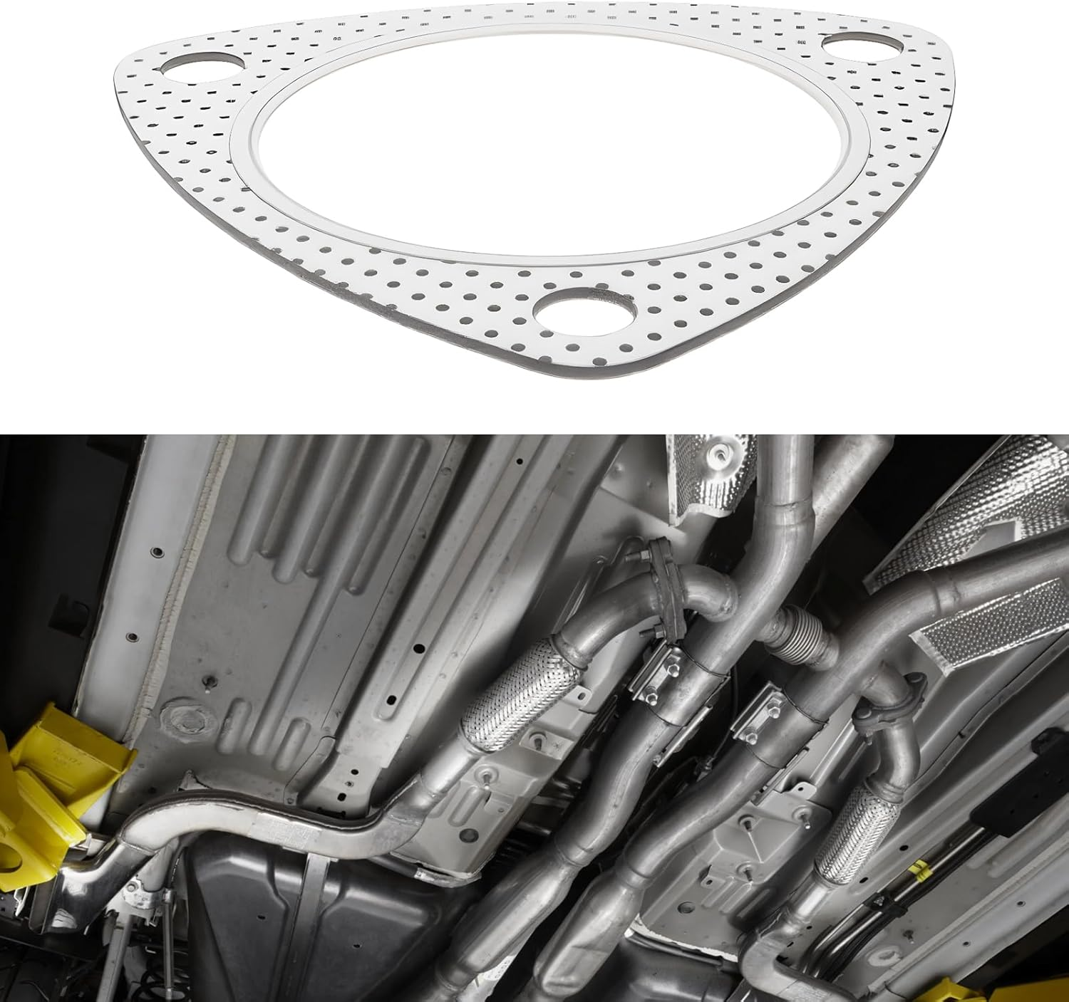 2.75" Downpipe Exhaust Flange Gasket 71Mm Compatible with Three-Bolt Exhaust Flange Connections image number 1