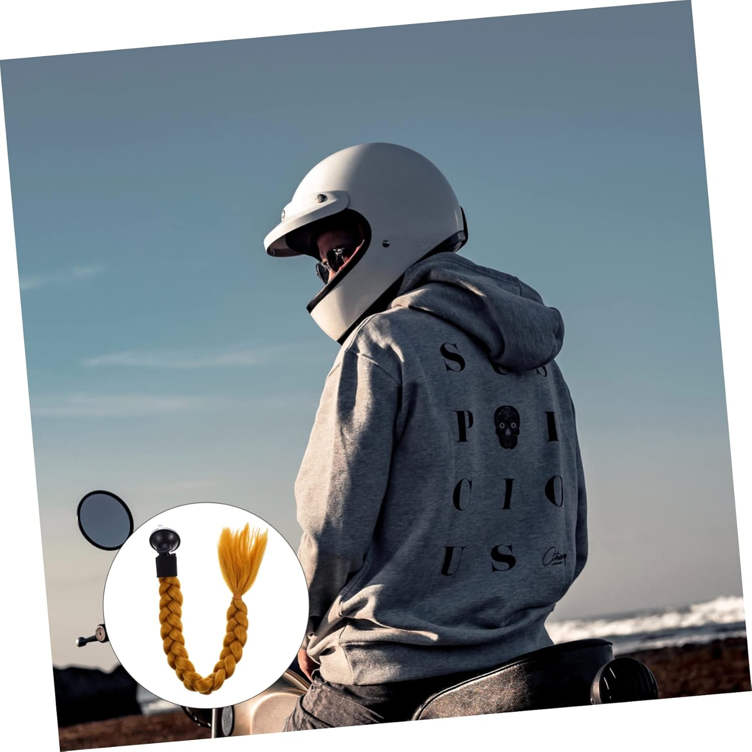 Ifundom Helmet Braid Decoration for Motorcycle Detachable Ponytails Ornament Stylish Braids for Helmet Accessory image number 5