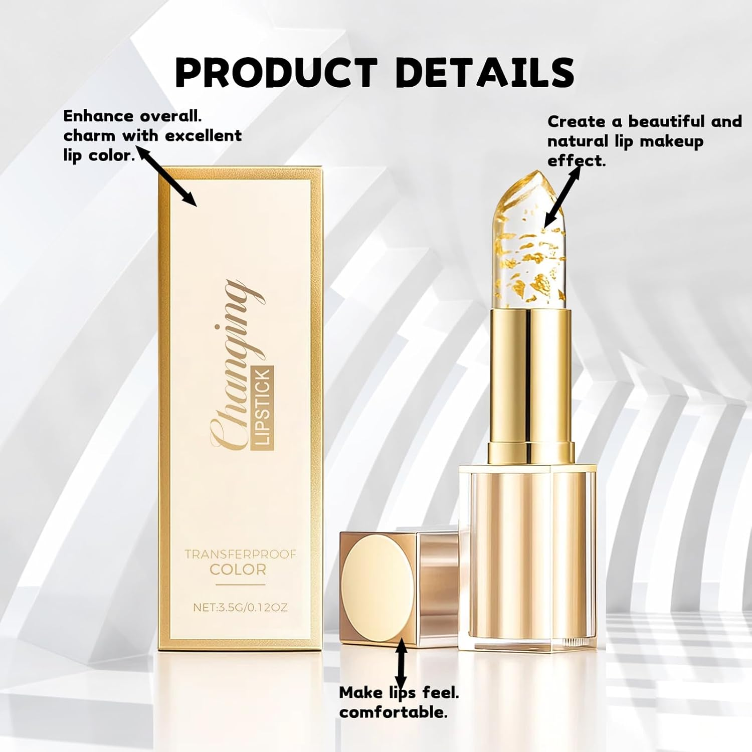 Lipsticks for Women, Transparent Colour Changing Lipstick with Hydration, Long-Lasting Non-Sticky Lip Stick, Ph-Reactive Formula for Natural-Looking Makeup image number 6