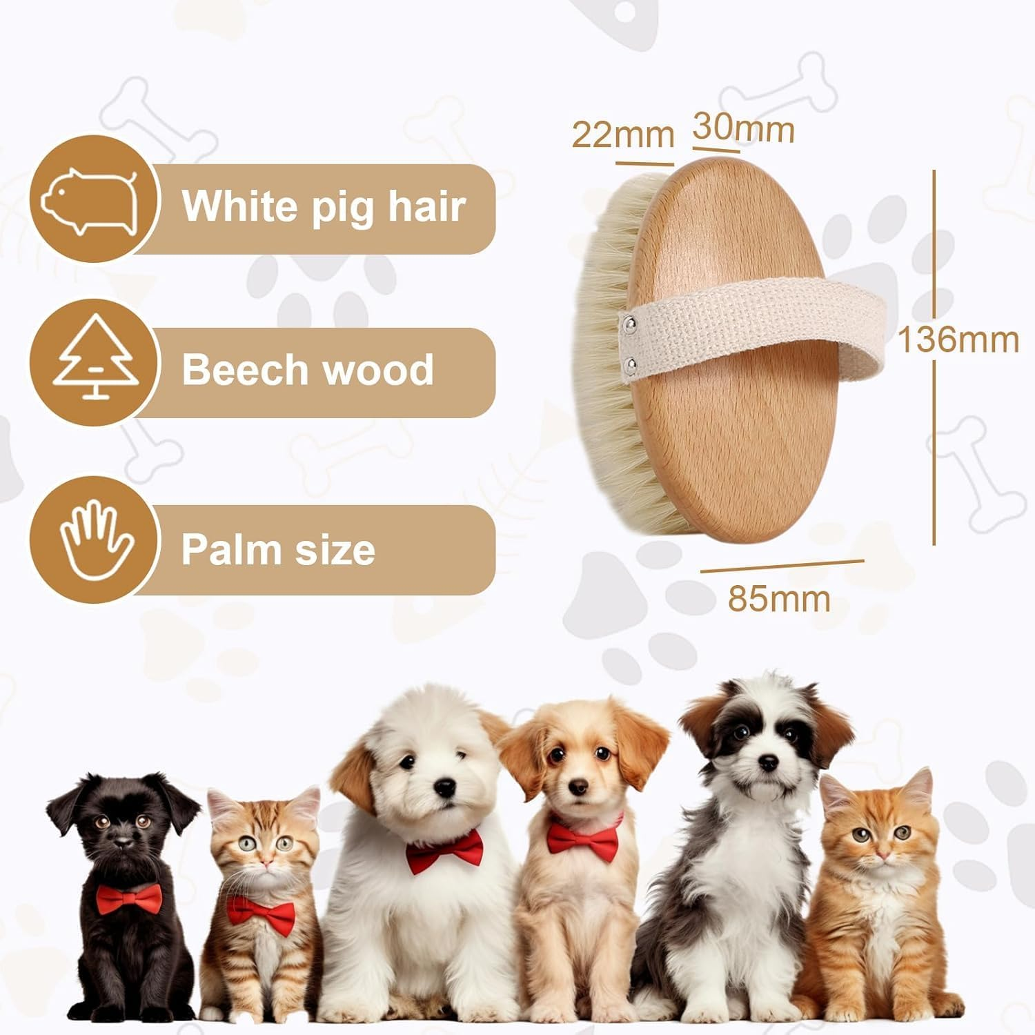 Limcryspp 1 Soft Bristle Pet Brush, Gentle Grooming, Smooth Coat for Dogs, Cats, and Puppies with Short Fur, Ideal for Daily Grooming image number 3