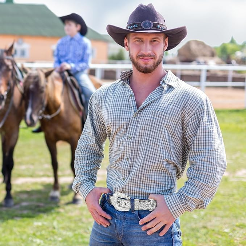 Rhinestone Belt for Women Men - Western Cowgirl Sequin Diamond Bling Studded Belts for Jeans Pants image number 5