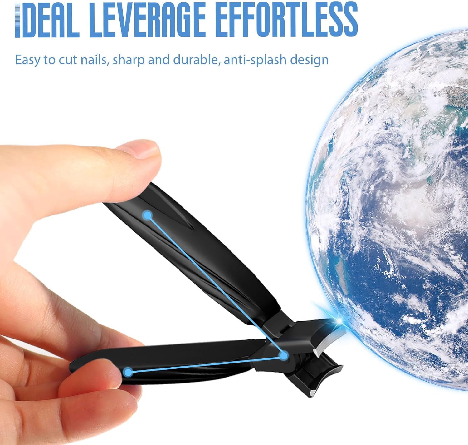 BELEVO Nail Clippers for Thick Nails, Heavy Duty Large Toenail Clippers Strong Long Handled Toe Nail Clippers for Elderly, Men and Women Nail Care Sharp Curved Nail Cutter image number 4