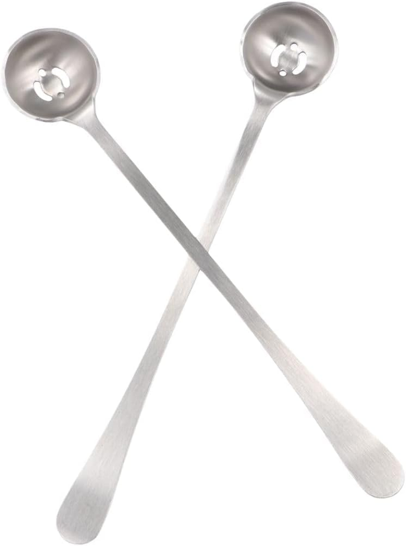 Stainless Steel Tableware Long Handle Olive Strainer Spoon Jar Tools Olive Scoop Jam Slotted Spoon (Silvery, One Size) image number 2