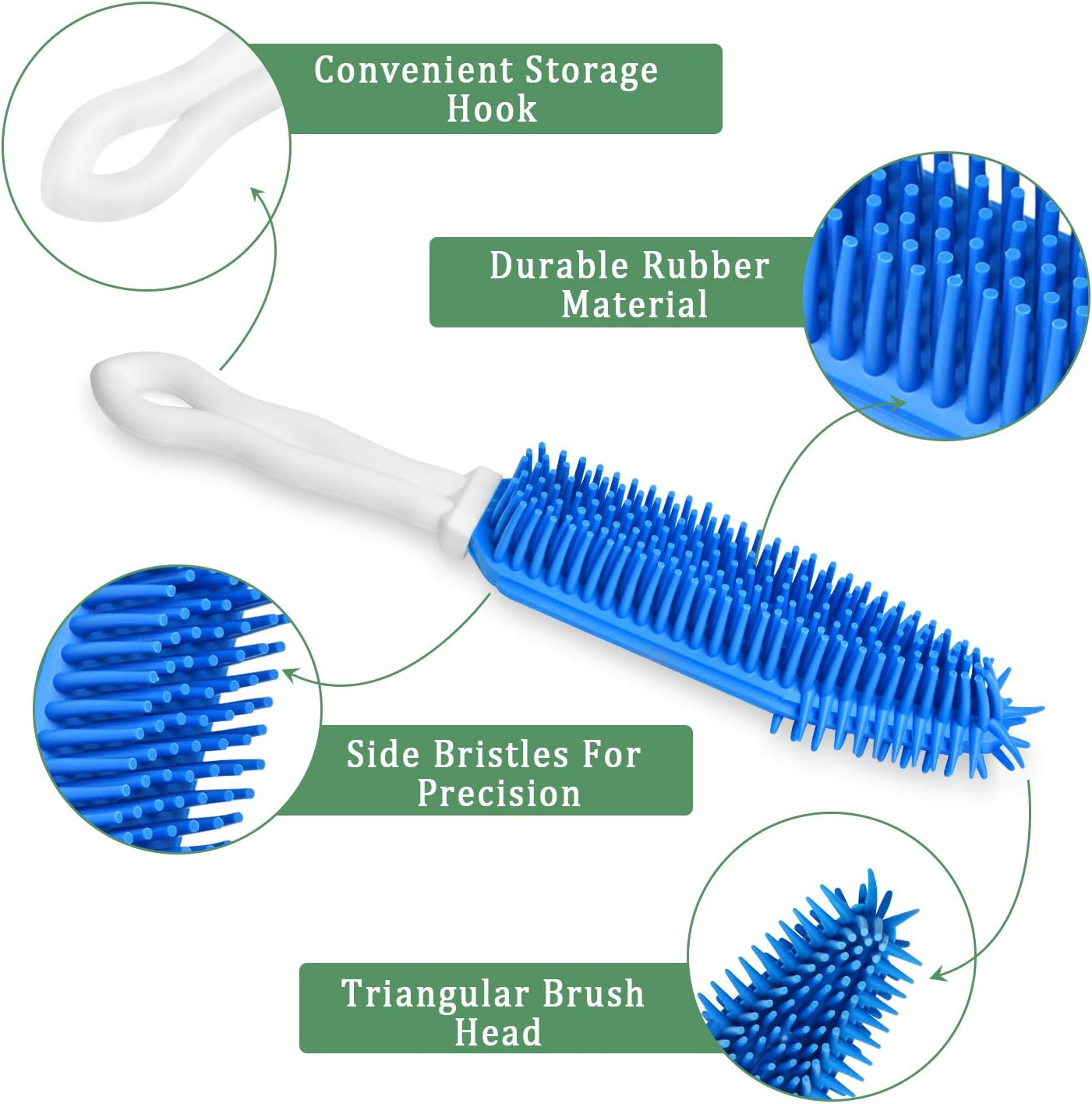 3 Pieces Pet Hair Remove Brush, Akamino Car & Auto Detailing Brush - Hair Lint Remover for Dogs Cats, Rubber Massage Brush for Furniture, Car Interiors, Carpet image number 3