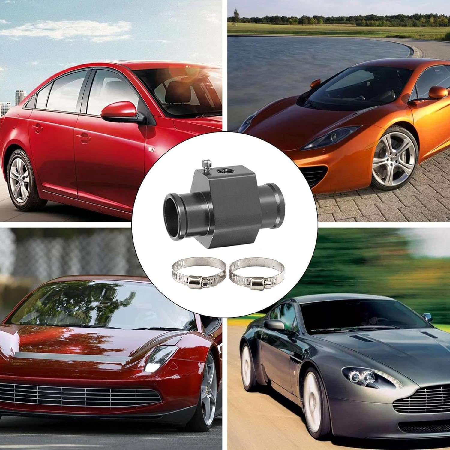 Joint Pipe Gauge, Water Temp Joint Water Sender Adapter Thermostat Sensor, Water Coolant Temperature Gauge Joint Pipe Adaptor for Vehicle image number 2