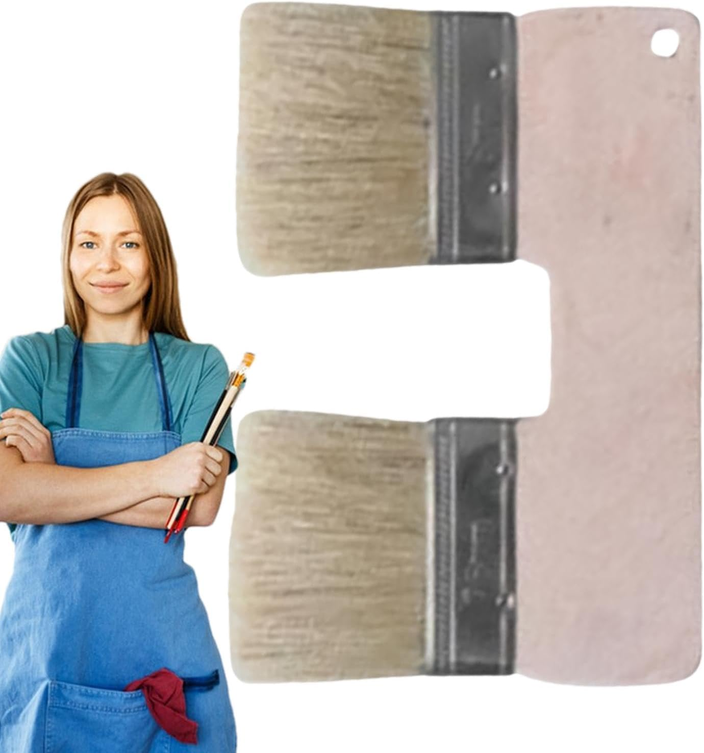 Double Paint Brush | Double Color Brush | Wall Paint Brushes | Ideal for Professional Artists and Hobbyists, Multi-Function Headed Paint Brush for Enhanced Creativity image number 1