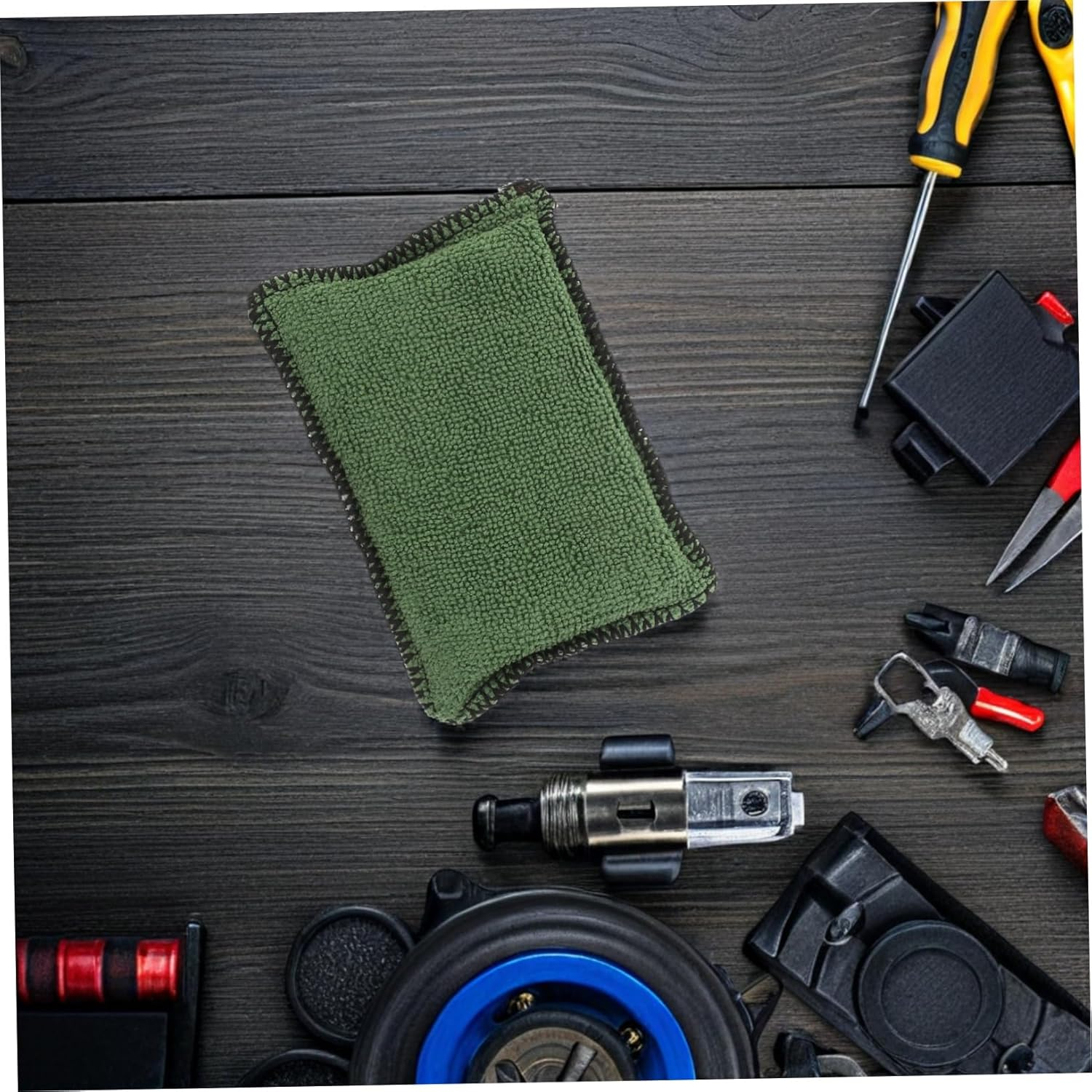 ARTSEWPLY 4Pcs Car Interior Cleaning Sponges Gentle Scratch Scrub Pads for Leather Vinyl Plastic Seats Dashboard Windows Compact Automotive Brush Tool for Windshield Truck Boat Motorcycle image number 5