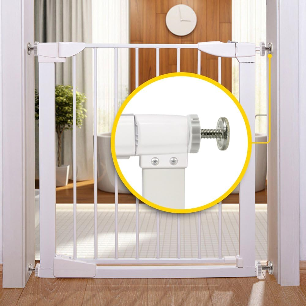 4 Pack Baby Gate Replacement Parts Threaded Spindle Rod 8Mm (M8), Pressure Mount Stair Accessories, Baby and Pet Safety Gate Repair Kit to Improve Home Store Security, (White, 4) image number 1