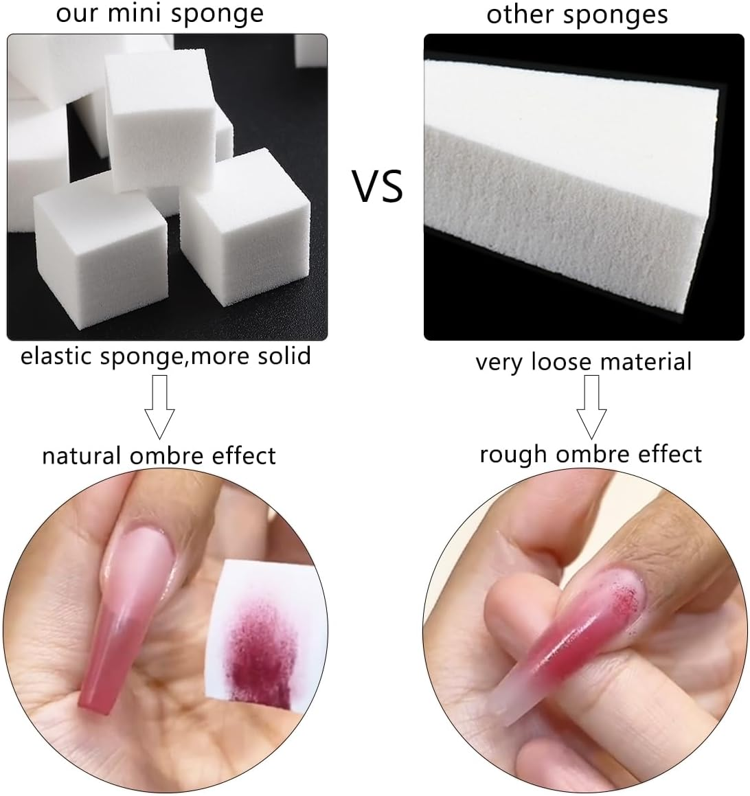 Fcozpjk 200Pcs Mini Soft Nail Art Sponges - Ombre, Aura, Gradient Nail Design Tools & Gel Polish Blending Sponge Applicator image number 1