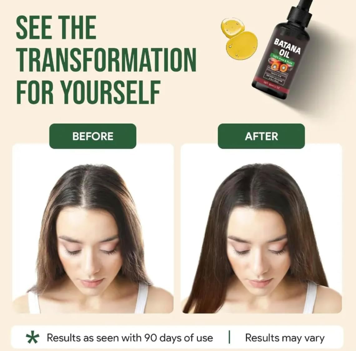 Batana Oil for Hair &ndash; Natural & Unrefined | Deeply Nourishes Scalp & Moisturizes Hair | Perfect for Dry, Brittle, or Damaged Hair | 60Ml image number 6