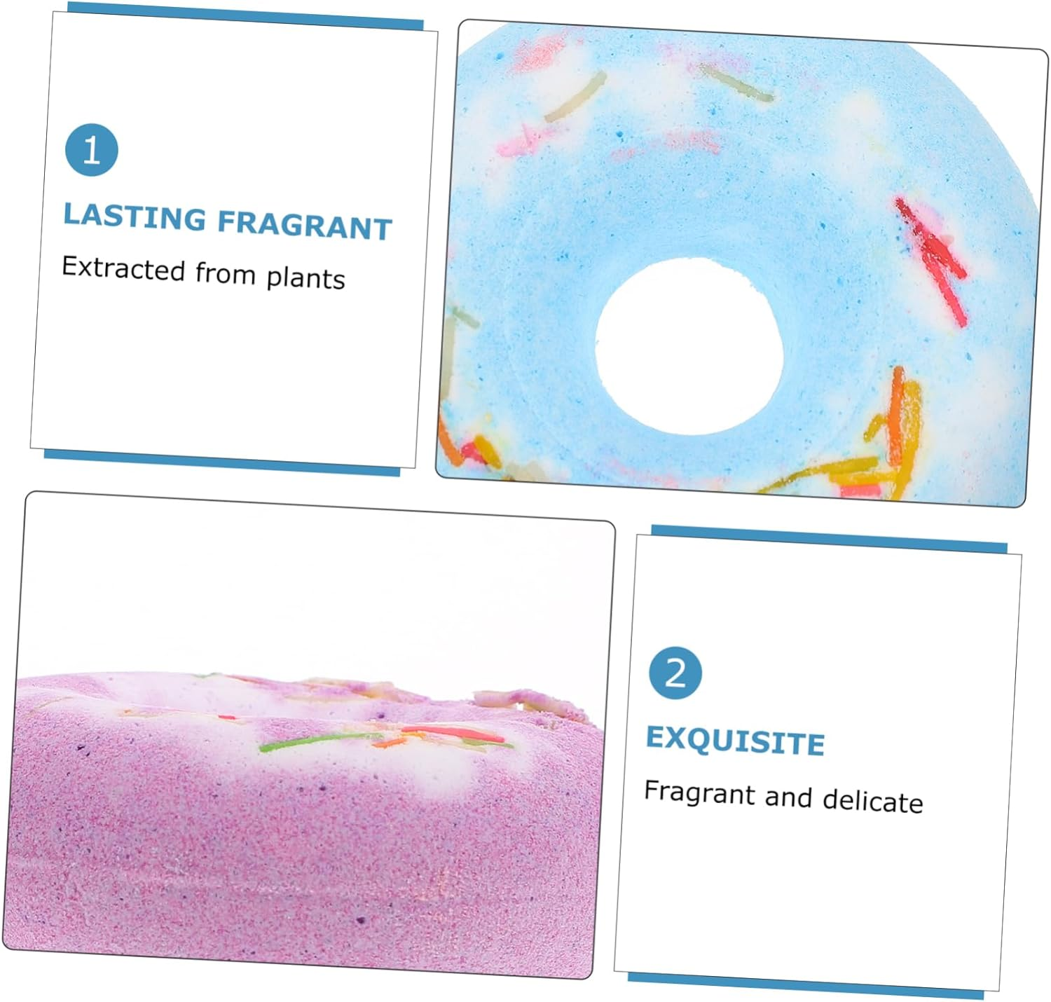 Hoement 4Pcs Lovely Bath Bubble Salt Bath for Relaxation and Skin Nourishment Color Aromatherapy Bathing For image number 5