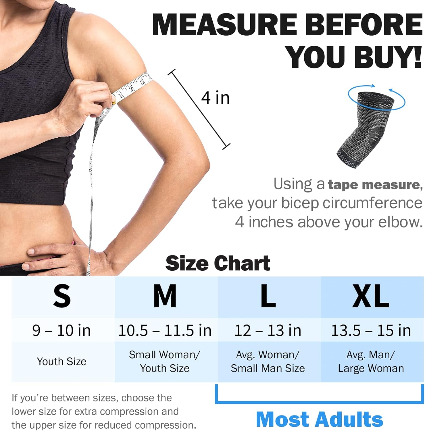 POWERLIX Elbow Brace Compression Support (Pair) - Elbow Sleeve for Tendonitis, Tennis Elbow Brace and Golfers Elbow Treatment, Arthritis, Workouts, Weightlifting - Reduce Elbow Pain image number 7