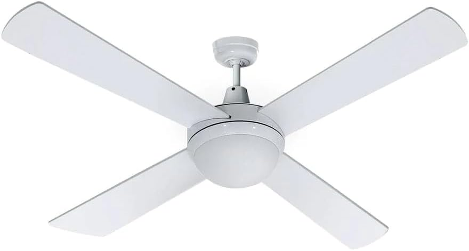 Devanti 52" Ceiling Fan with Light and Remote, 3 ABS Blades, DC Motor, 6 Speeds, 8H Timer, Reversible, 3 Colour Lighting, Quiet Breezes, 130Cm Fan for Indoor Bedroom Living Room - White
