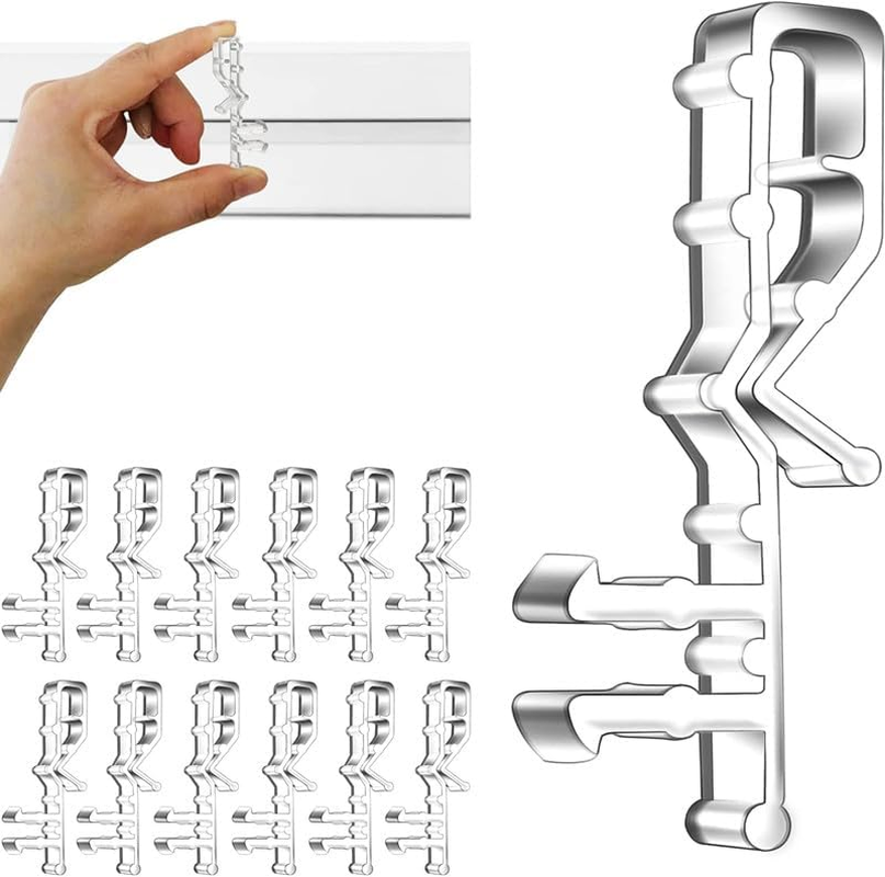 Hidden Channel Valance Clips,24Pcs Clear Plastic Hidden Clips,Hiddenblindclipsplasticvalanceclips,Valance Clipshiddenchannelvalanceclips Valance Retainer Clips,Clear Plasticvalanceclips