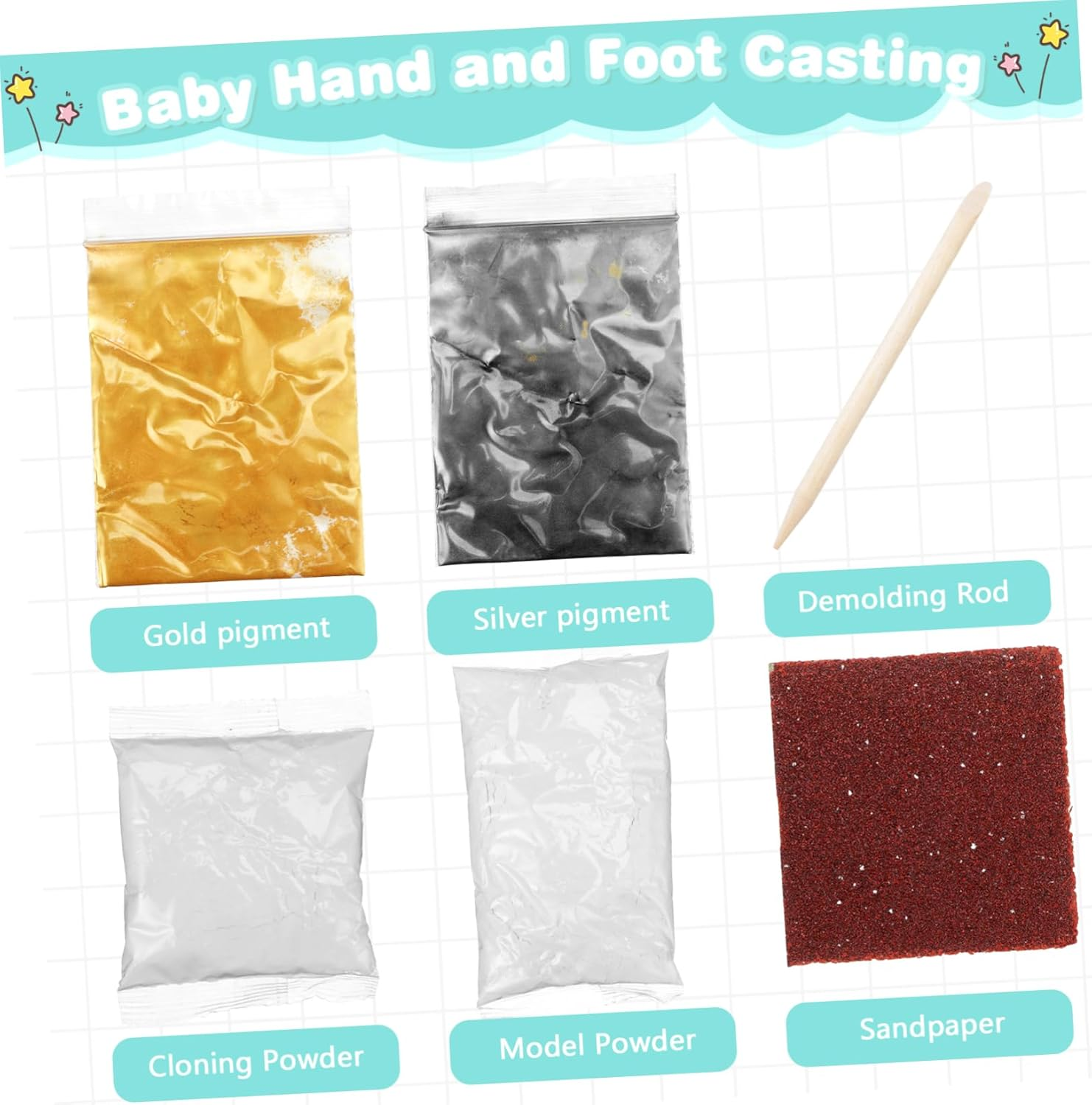 UPKOCH Hand Casting Kit Newborn Keepsake Hand Mold Powder for First Memories for Shower Craft Kits for Boys and Girls image number 1