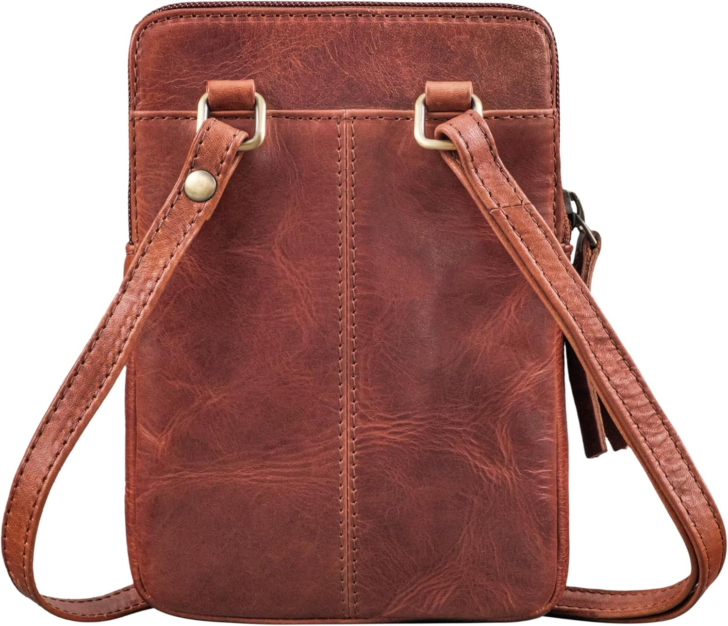 STILORD 'Indie' Neck Pouch for Men and Women, Small, Vintage Festival Bag, Genuine Leather Chest Pocket, Small Mobile Phone Case Made of Real Leather