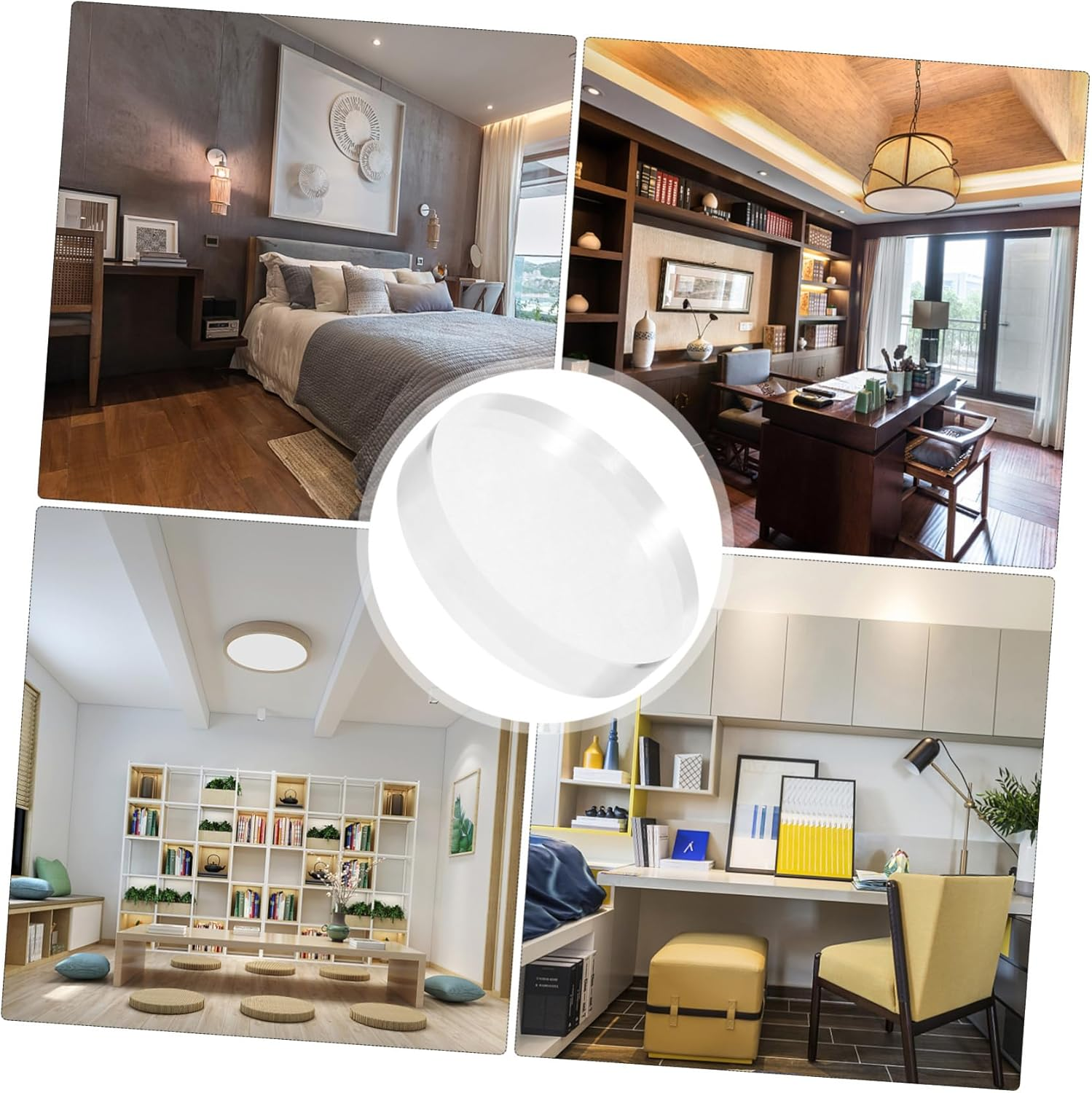 DECHOUS Transparent Acrylic Desktop Display Base round Makeup Jewelry Organizer Stand for Figurines Crafts Storage and Home Decor image number 1