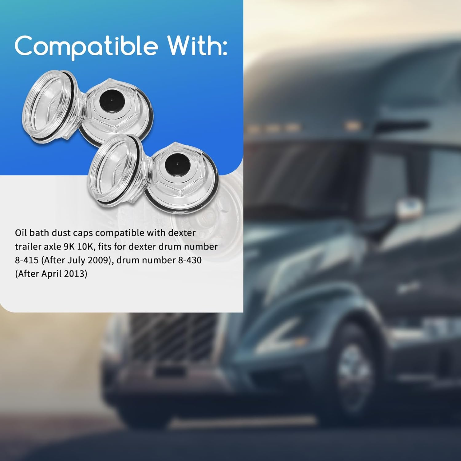 Oil Bath Dust Caps, K71-704-00,Compatible with Dexter 9K-10K 8-415 430 General Duty Axles Built after July 2009, for Dexter 9K 10K 3.5" Threads Trailer Axle Plastic Cover 21-88 Oil Caps,4Pcs image number 4