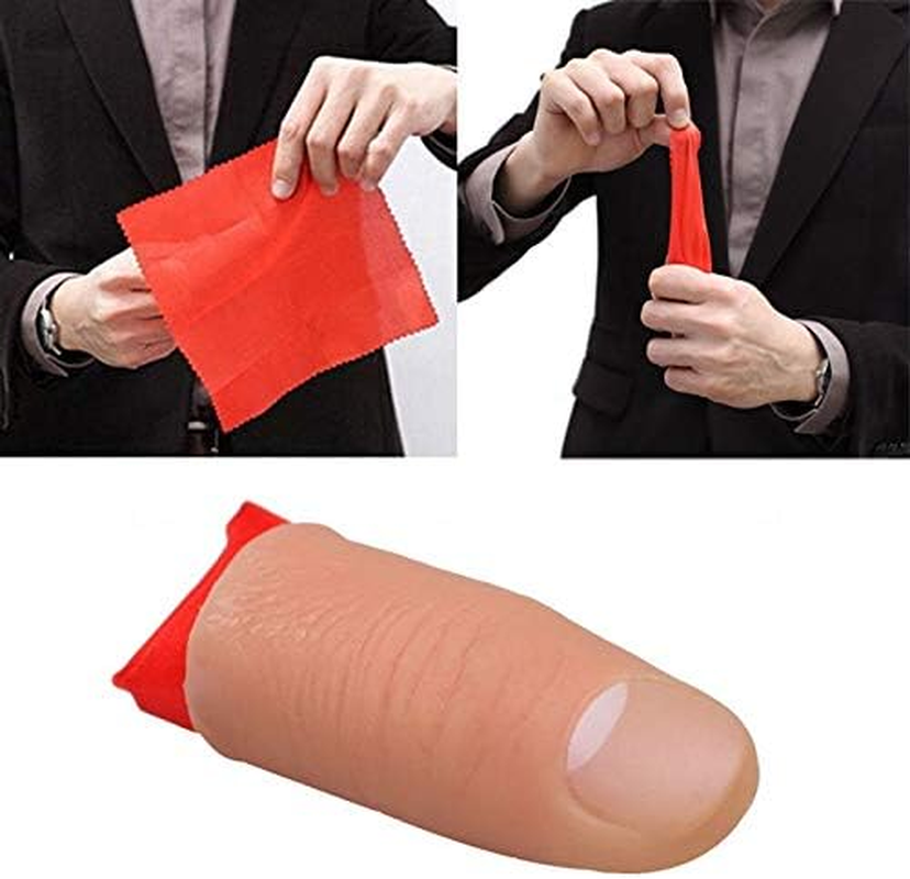 Milesmagic Magician'S Rubber Thumb Tip with Silk Close up Trick for Vanishing Gimmick Appearing Disappearing Real Finger Magic Tricks