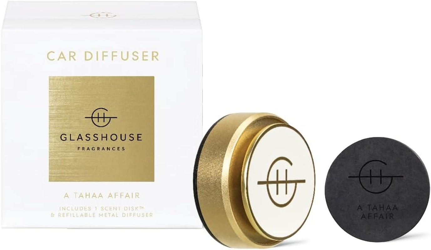 Glasshouse Fragrance a Tahaa Affair Refillable Car Diffuser Scent Disk, Gold image number 3