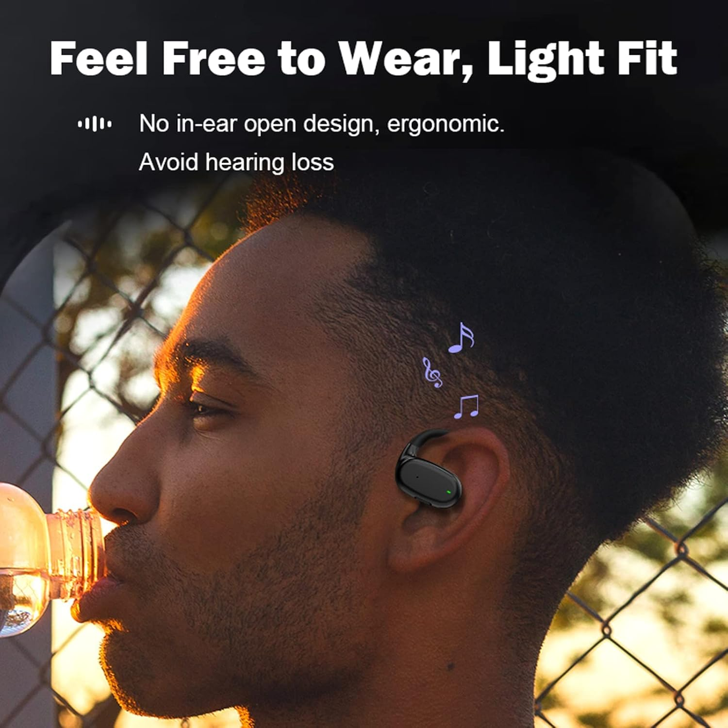 Xmenha-Zxy-Wmy-Yj76-Schwarz Bone Conduction Wireless Open Ear Headphones Bluetooth Single Earbud Black image number 1