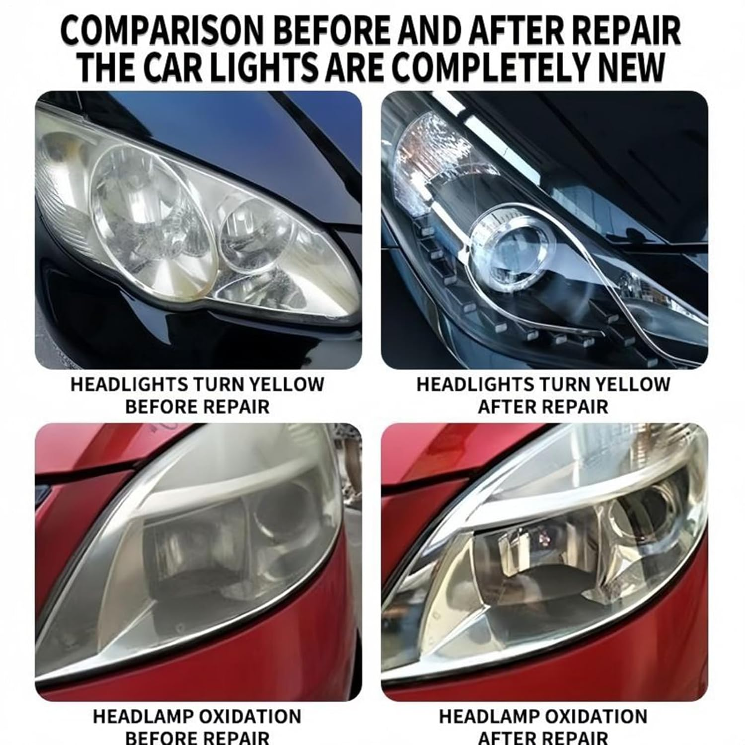 Headlight Restorer - Car Restoration Cream,Automotive Scratch Paste 100G UV Protection Headlamp Refurbishment for Remove Oxidation Dirt Haze Detailing Exterior Care image number 3