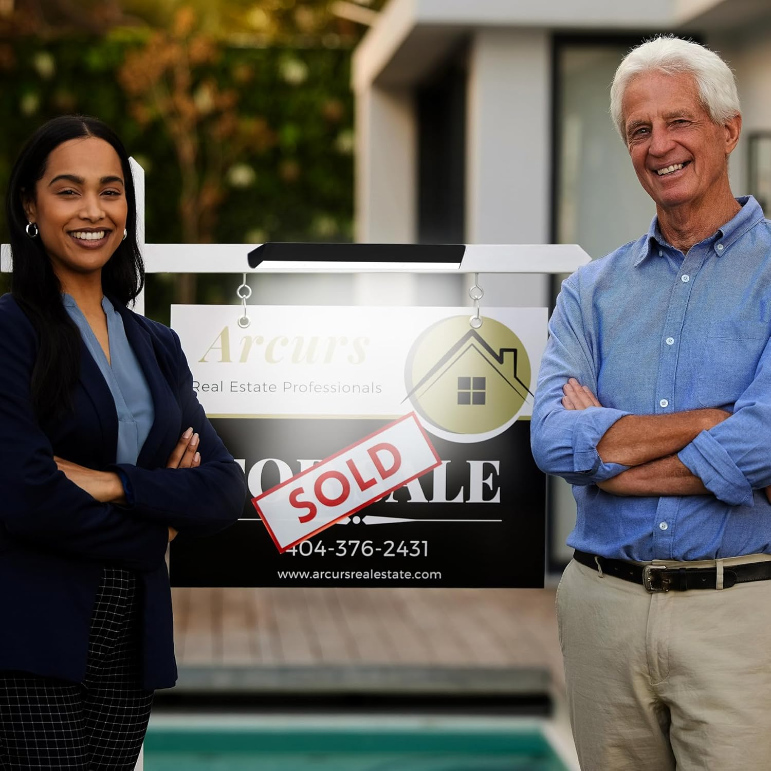 BRIGHTICONIC Solar Sign Lights Outdoors Wireless Real Estate Agent Sign Post Board Lighting Solar LED Signboard Lights Gifts for Real Estate Agents for Lease Coming Soon 2 PACK BLACK - Black - Cw image number 2