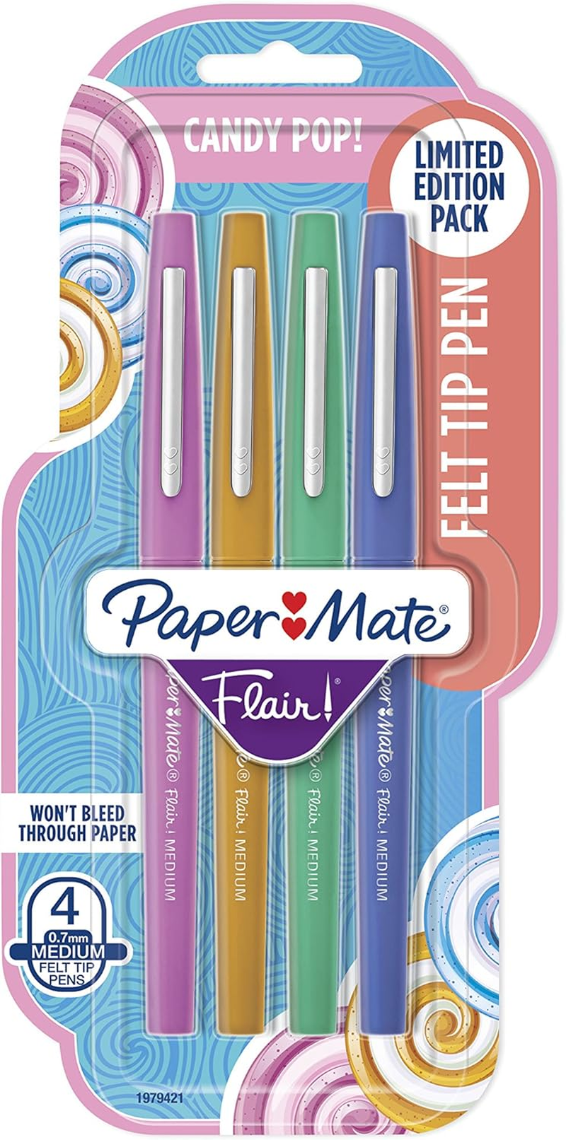 Paper Mate Flair Felt-Tip Pen, Medium Point, Business Assorted (Pack of 4)