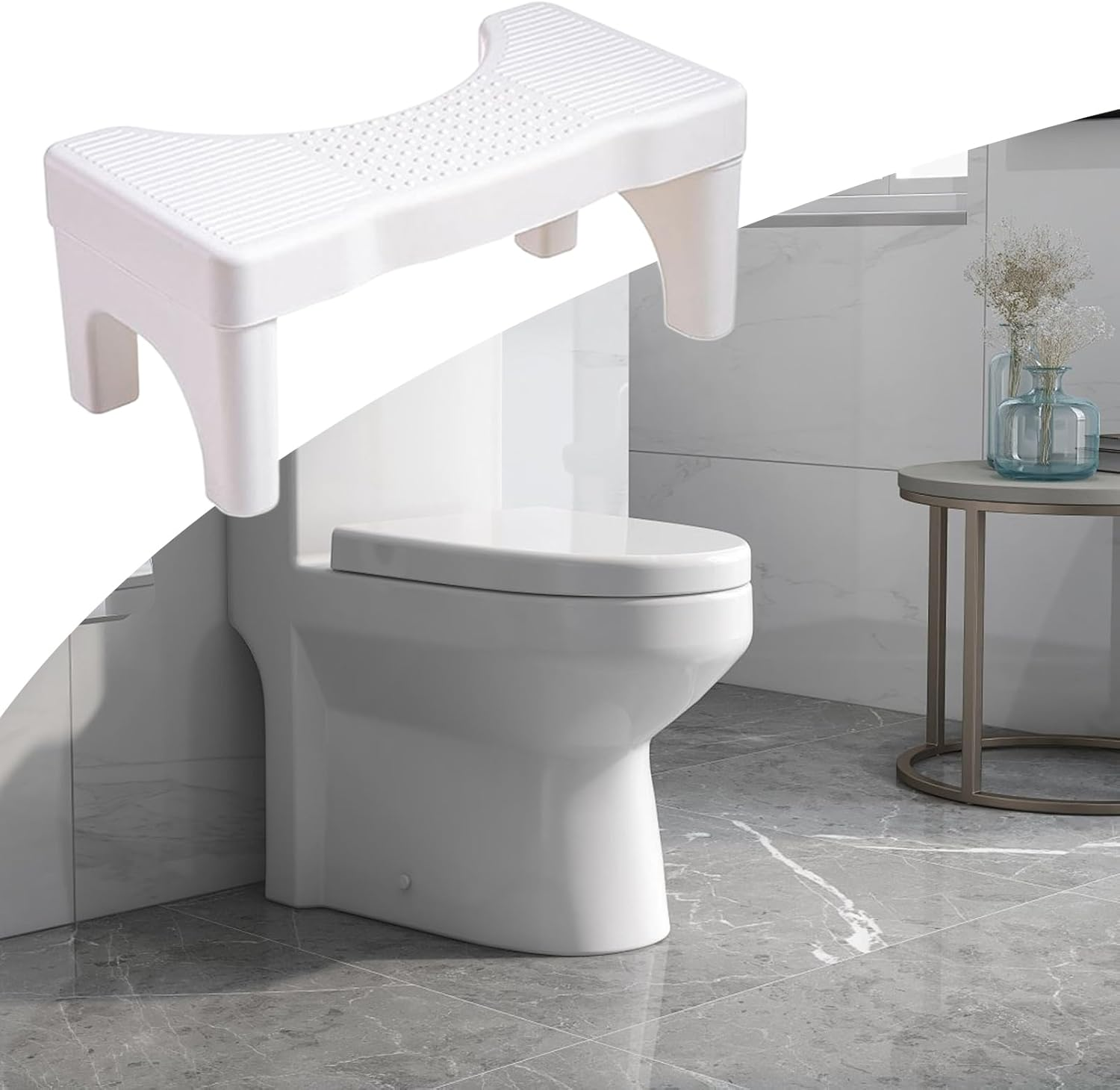 Stool for Toilet - Potty Squatty Stool for Adults - Non-Slip Step Space-Saving Tools, Potty Training Footstool for Squatting Posture, Kids, Elderly, Adults