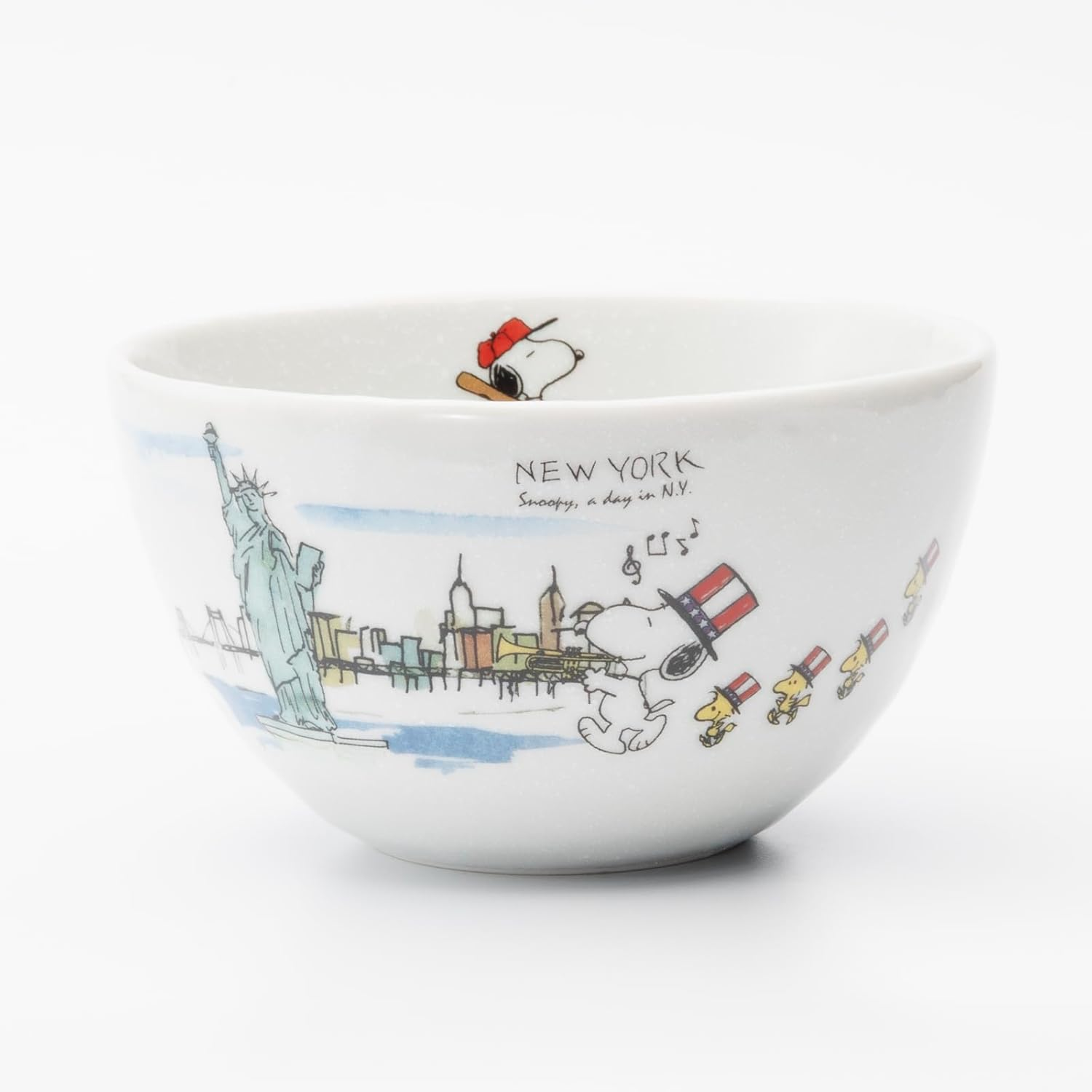 Peanuts 886348 Snoopy World Travel New York Small Bowl, Salad Bowl, Plate, Diameter Approx. 5.1 X Height Approx. 2.8 Inches (13 X 7 Cm), Microwave and Dishwasher Safe, Made in Japan image number 2