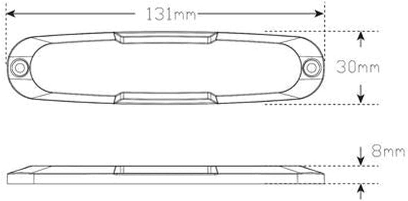 LED Autolamps 12 Series 12-24V Reverse Lamp Blister Pack, 131 Mm X 30 Mm X 8 Mm Size